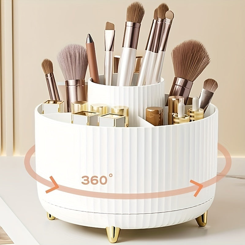 Nutshell 360 degree rotating makeup organizer with a stylish design for efficient storage of beauty tools