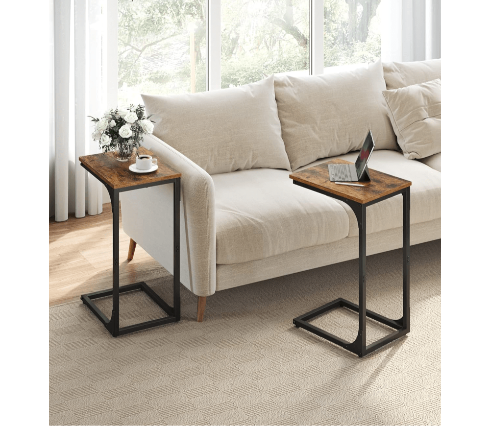 C-Shaped Sofa Side Table Set for Living Room
