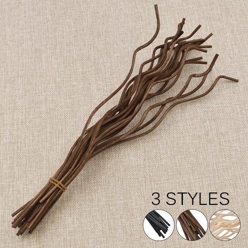 Nutshell aromatherapy wavy reed diffuser sticks bundle in natural brown color for air freshening