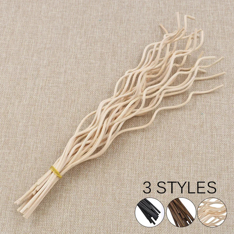 Nutshell aromatherapy wavy reed diffuser sticks bundle in natural wood color for reed diffusers