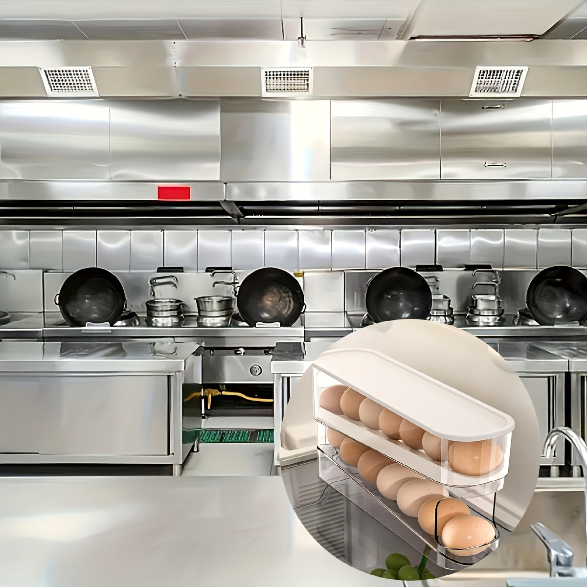 Nutshell automatic egg storage container designed to keep eggs organized and fresh in your kitchen