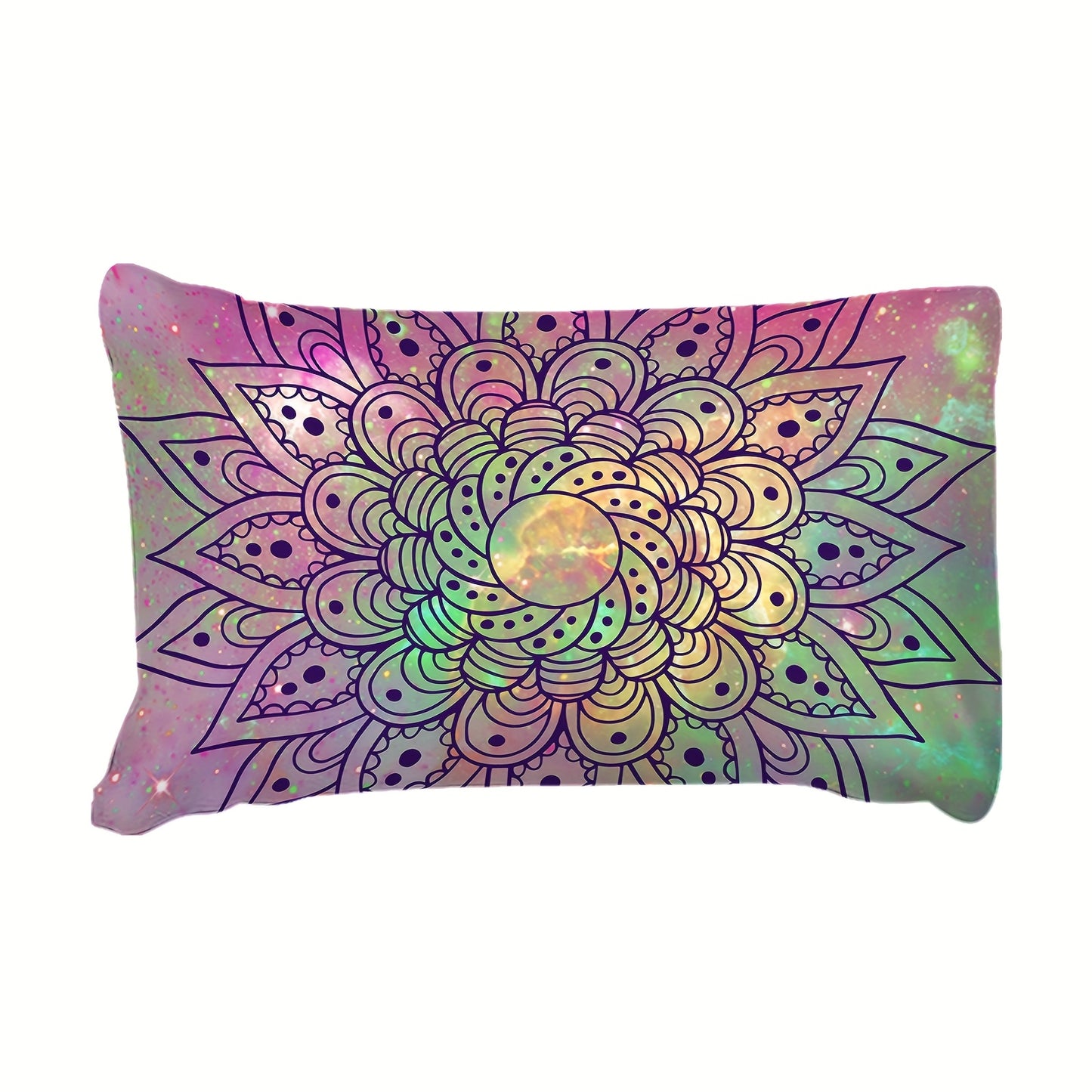 Nutshell bohemian mandala quilt cover with vibrant colors and intricate floral design