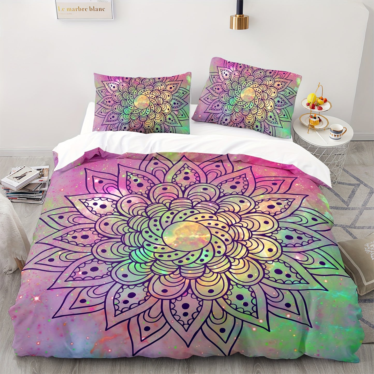 Nutshell Bohemian Mandala Quilt Cover with Vibrant Colors and Intricate Pattern for Stylish Bedding