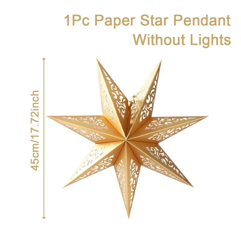 Christmas star paper lantern in gold, 45cm size, perfect for holiday decorations