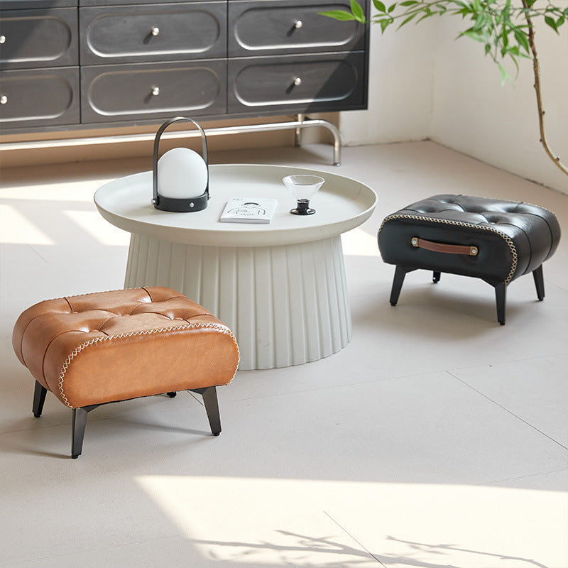 Nutshell comfortable faux leather footrest with stylish design for modern living rooms