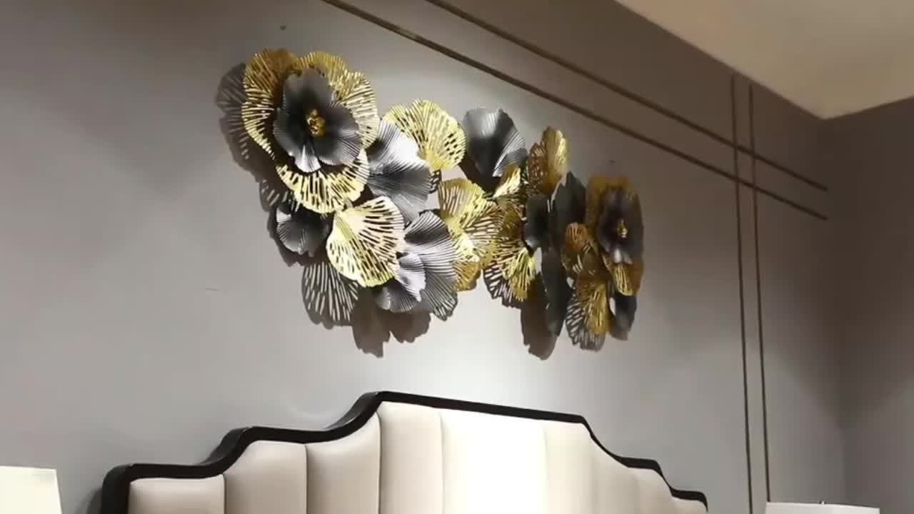 Nutshell 3D floral metal wall art featuring gold and silver flowers for elegant home decor