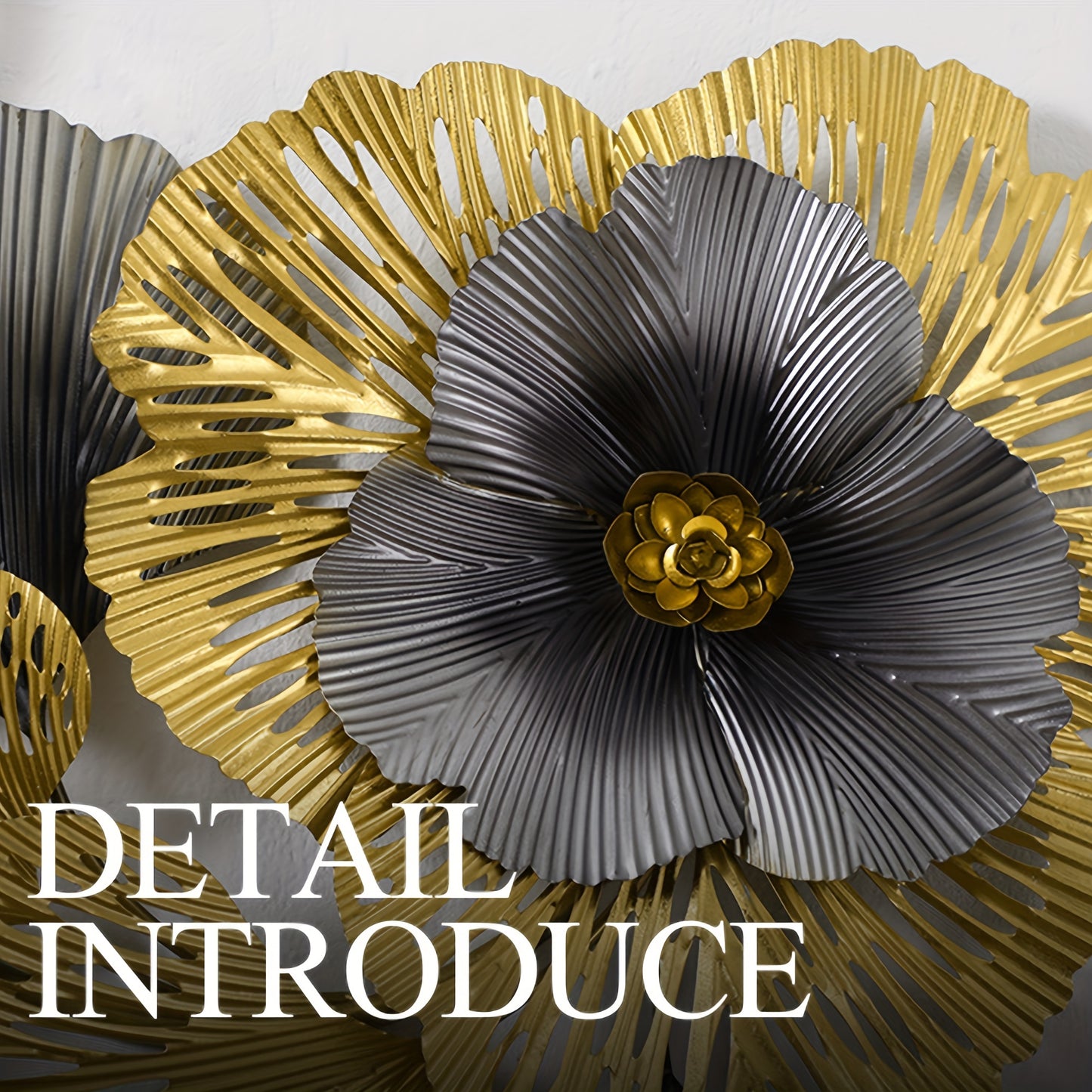 Elegant 3D floral metal wall art from Nutshell in gold and silver tones for stylish home decor