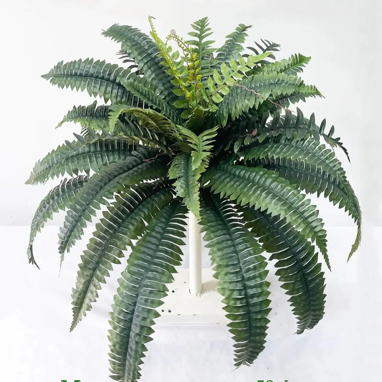 Nutshell artificial fern hanging plant lifelike green fronds cascading from a faux hanging basket for indoor decor