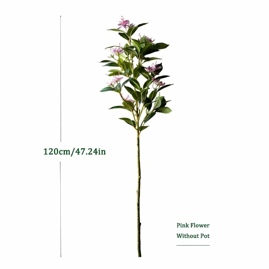 Nutshell realistic artificial magnolia tree for living room 47 inch tall pink blossoms single stem
