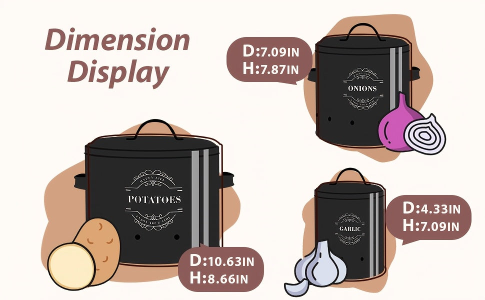 Nutshell Kitchen Organiser with labels for Potatoes, Onions, and Garlic showcasing homeware food storage solutions