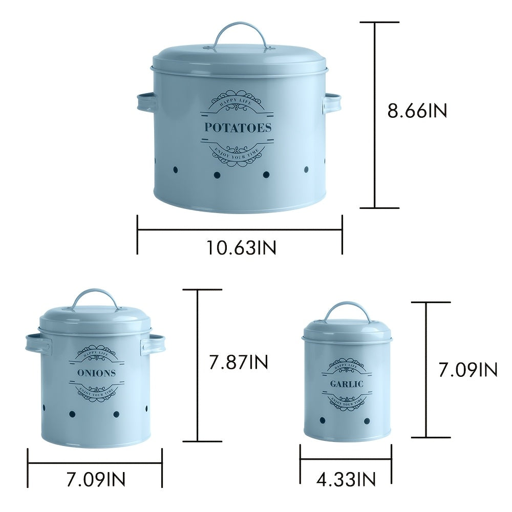 Nutshell Kitchen Organiser Set with Potato, Onion, and Garlic Containers, perfect homeware food storage solutions