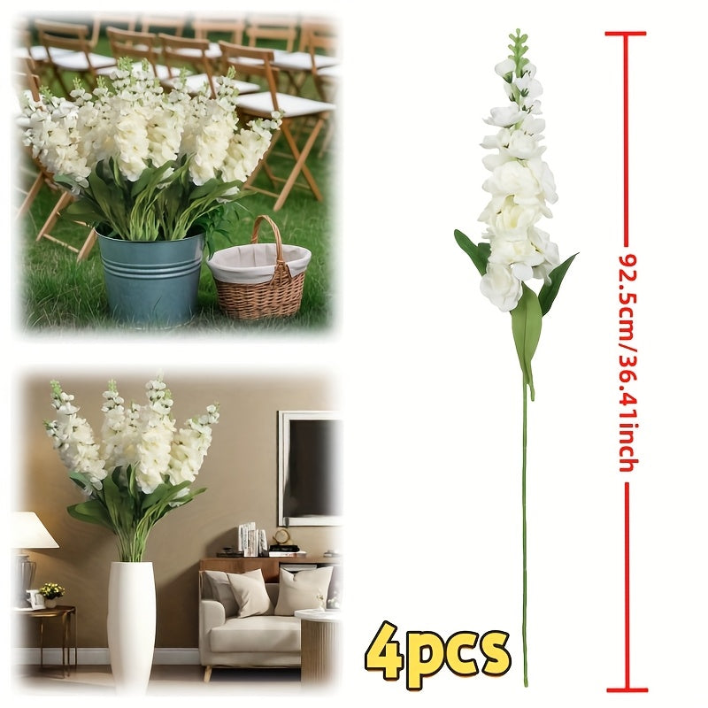 Large outdoor artificial delphinium in white, perfect for garden decoration or indoor arrangements