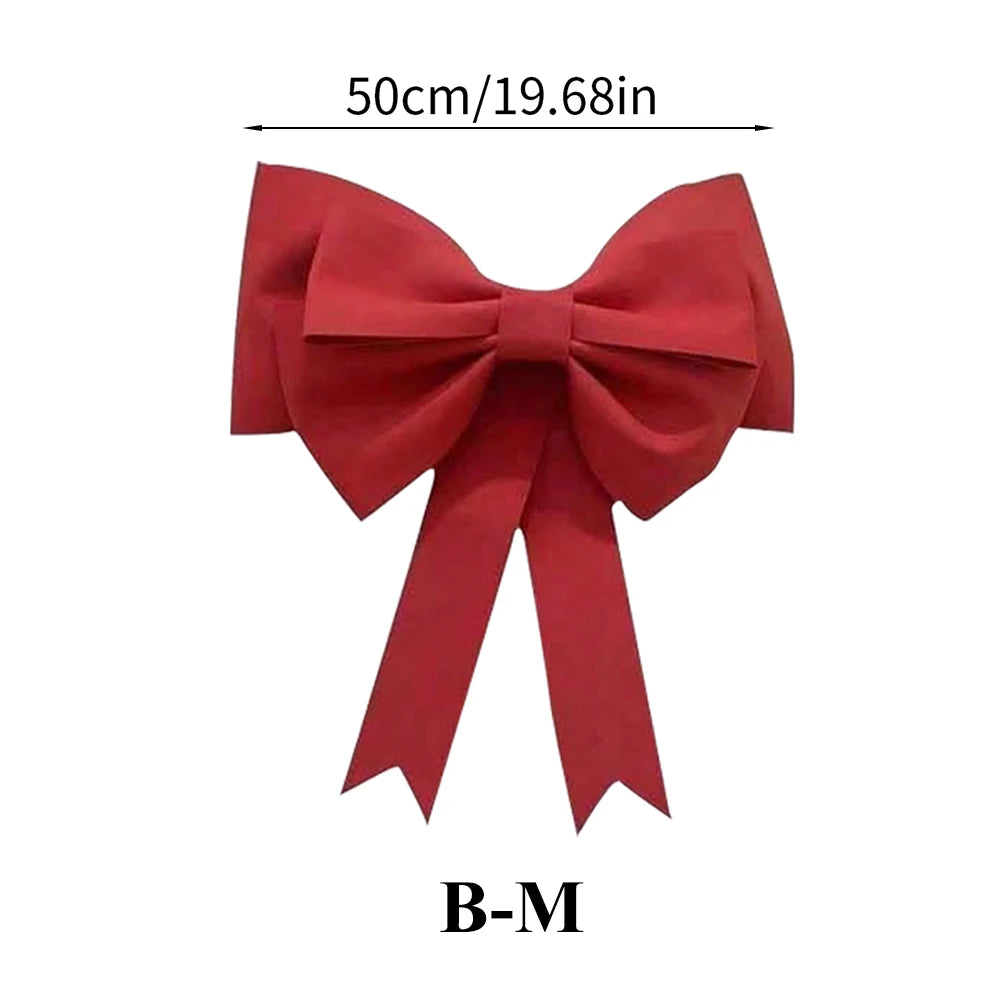 Large red bow measuring 19.68 inches with a classic design for gifting or decoration