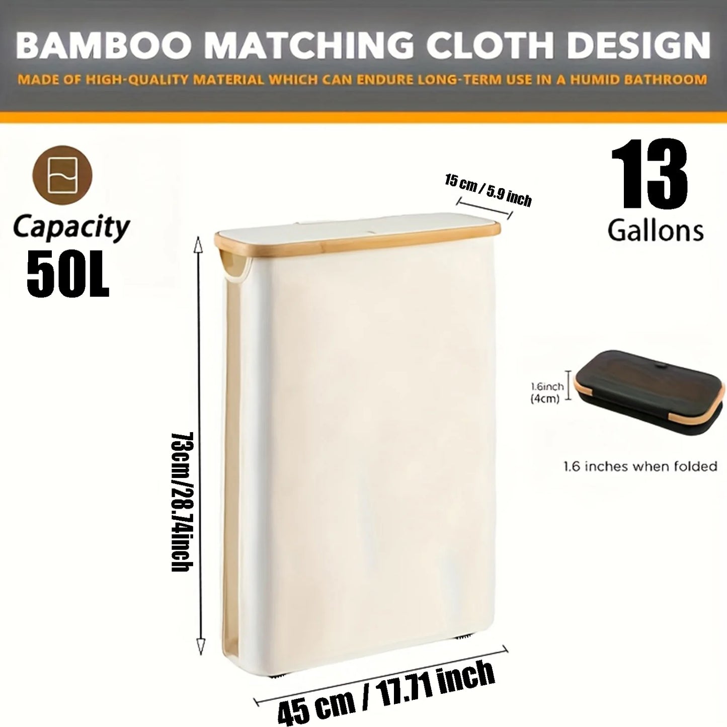 Long Roll Paper Storage Box in Bamboo Design for Organizing Bathroom Supplies