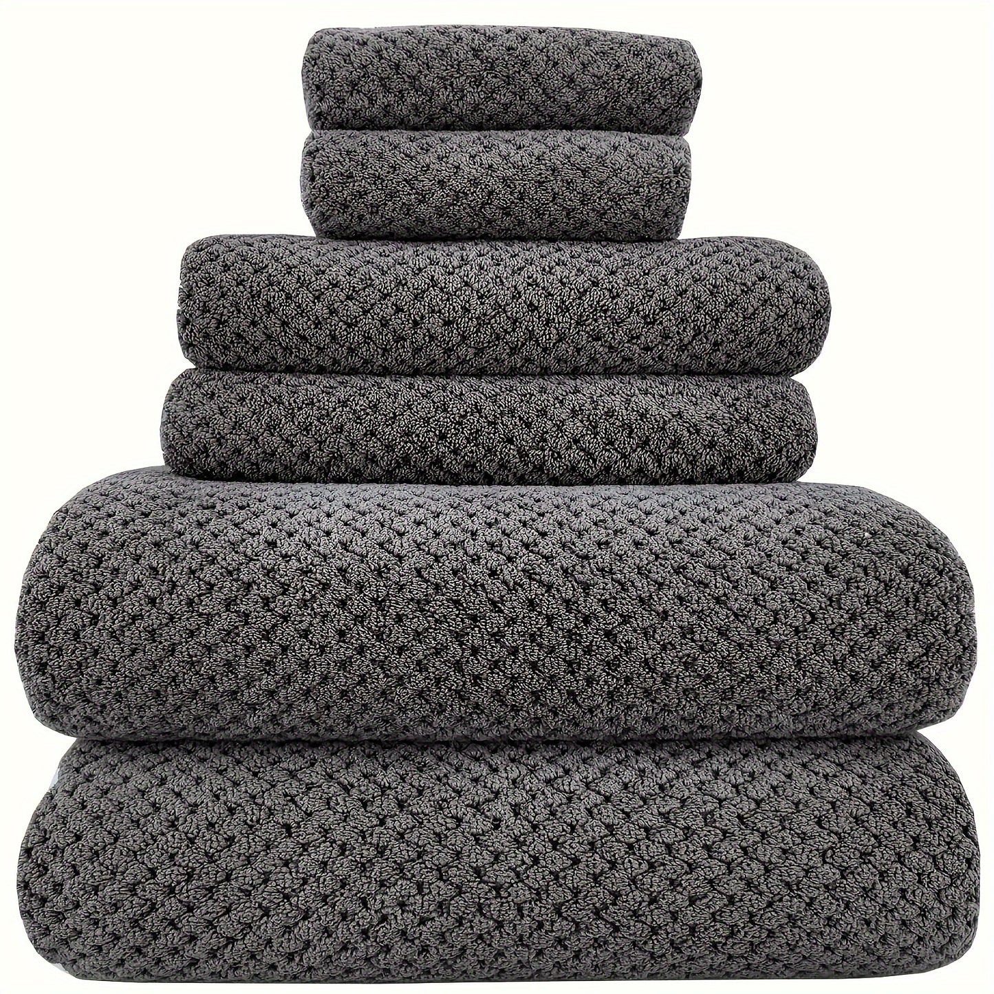 Nutshell luxury bath towel set in rich gray with a stylish textured design for elegant home decor