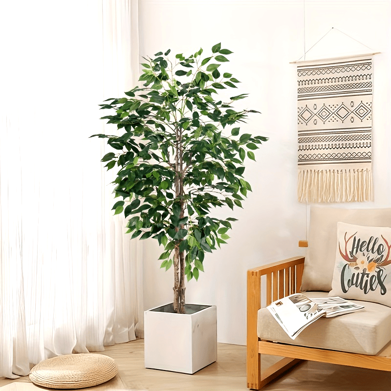 Luxury faux Ficus bonsai tree in a modern pot, perfect for home decor and adding greenery