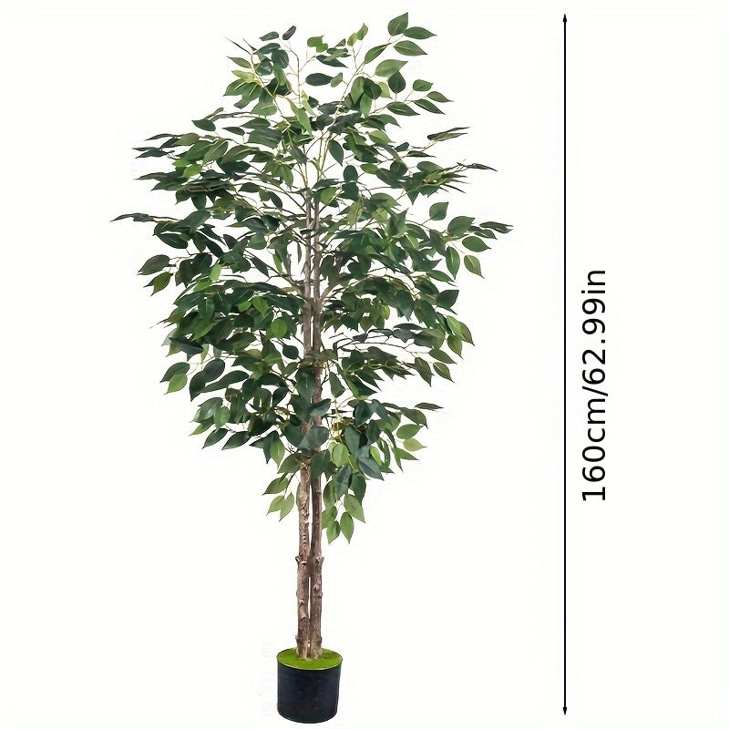 Luxury faux Ficus bonsai tree in a black pot, 160 cm tall, perfect for decor.