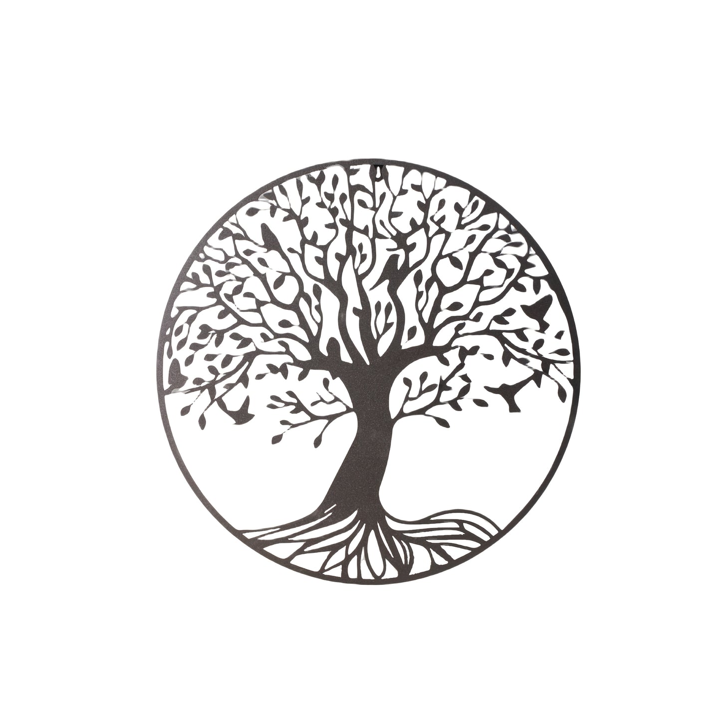 Nutshell Metal Tree of Life Wall Decor featuring intricate design and circular frame