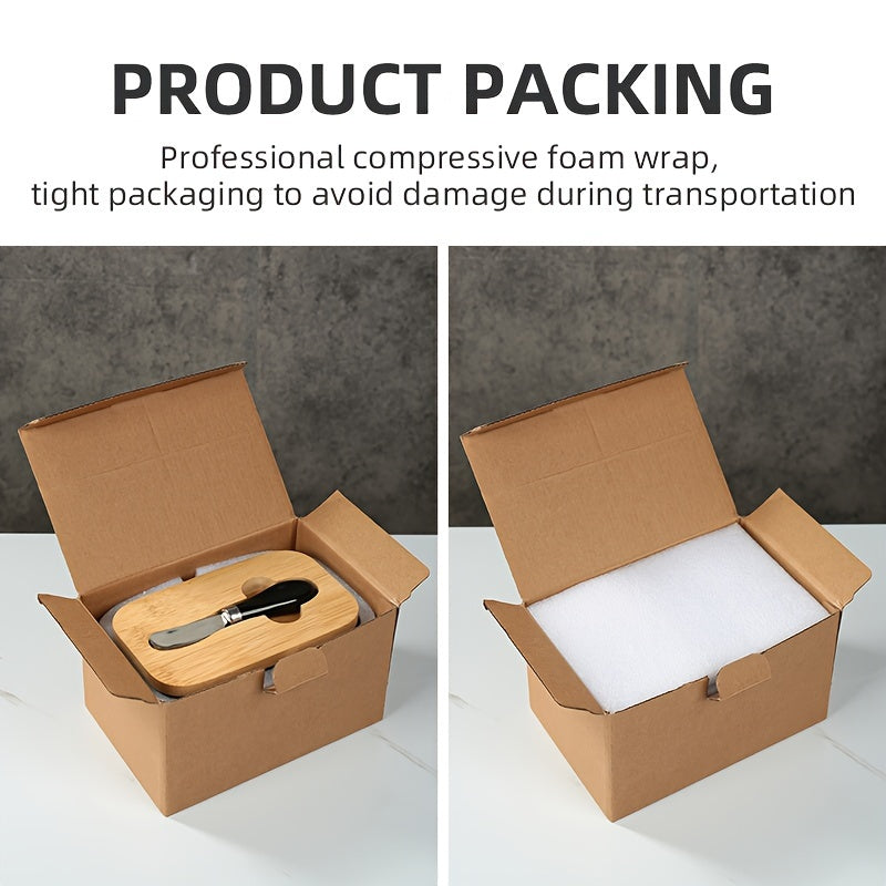 Nutshell porcelain butter box with bamboo lid packaged securely for safe transportation