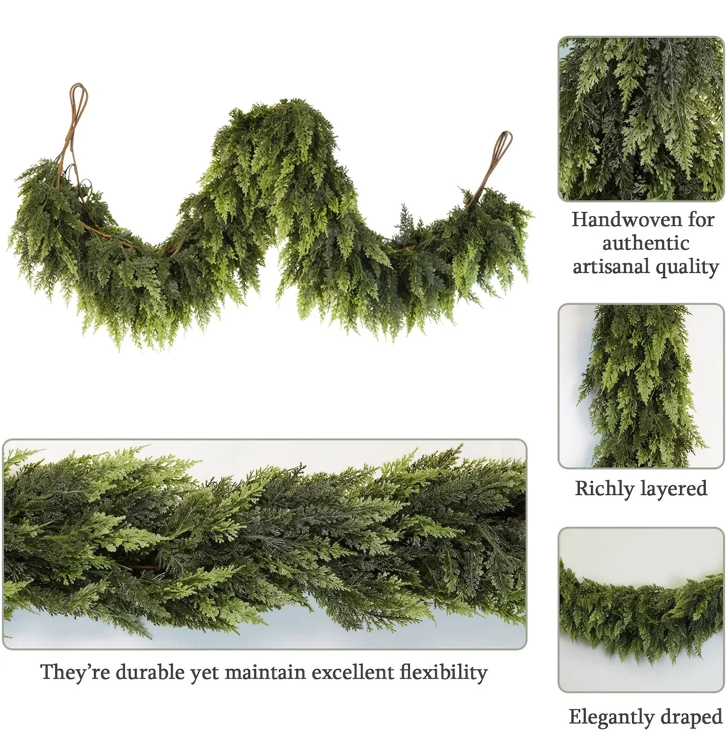 Realistic Christmas Garland made with durable materials for festive home decoration