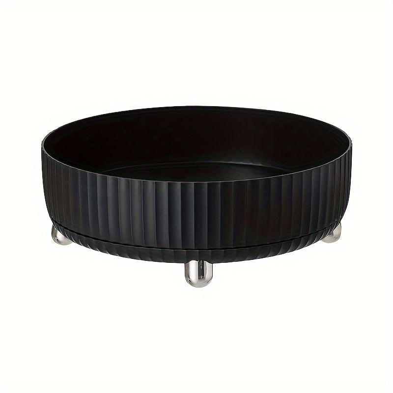 Nutshell Rotating Makeup and Perfume Organizer in sleek black with modern design for easy access