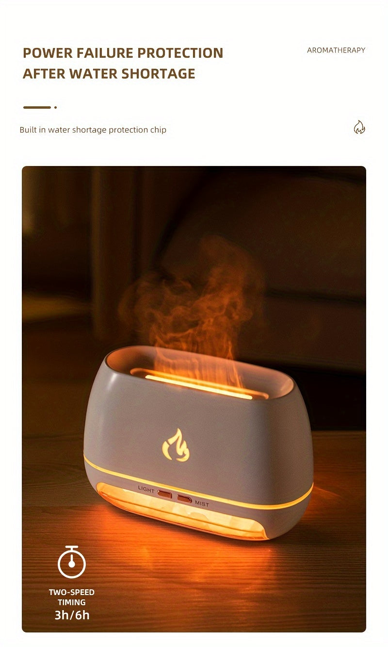 Nutshell salt stone flame diffuser with steam, two-speed settings, and water shortage protection feature