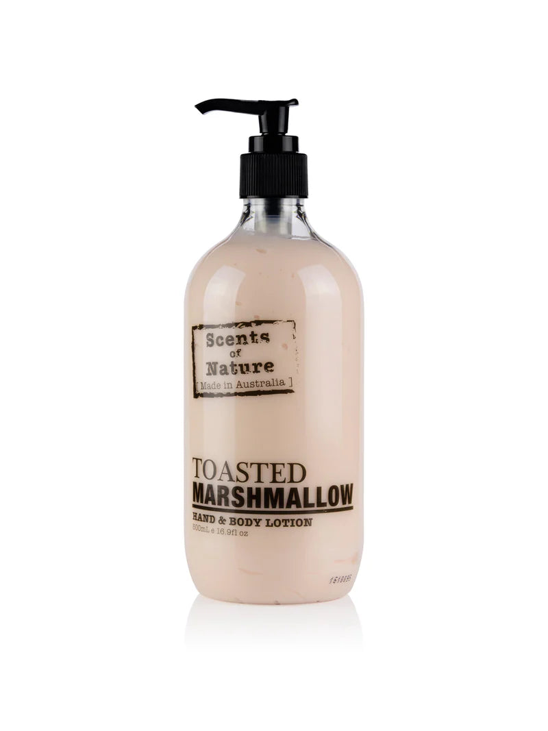 Nutshell Scents of nature Body Lotion Toasted Marshmallow hand and body cream in pump bottle