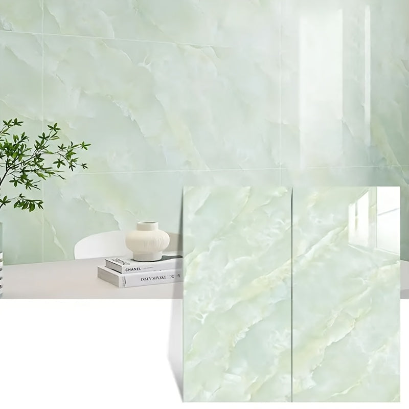 Nutshell self-adhesive decorative tiles in soft green for stylish home decor and easy installation