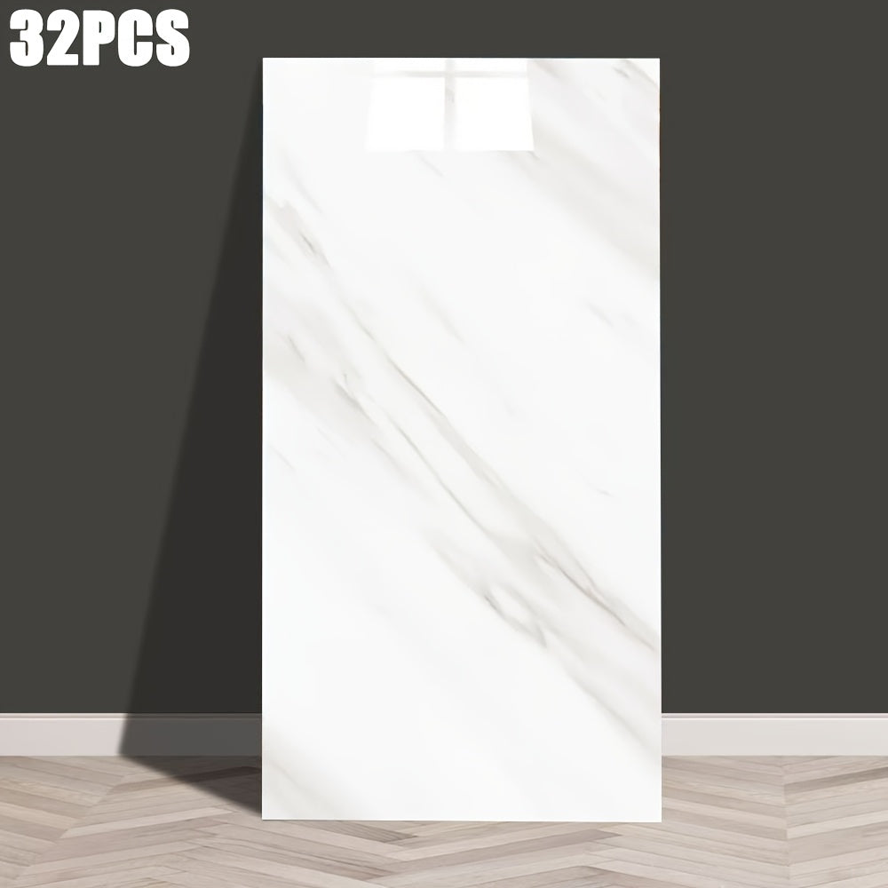 Self-adhesive decorative tiles in marble design for stylish home decor projects