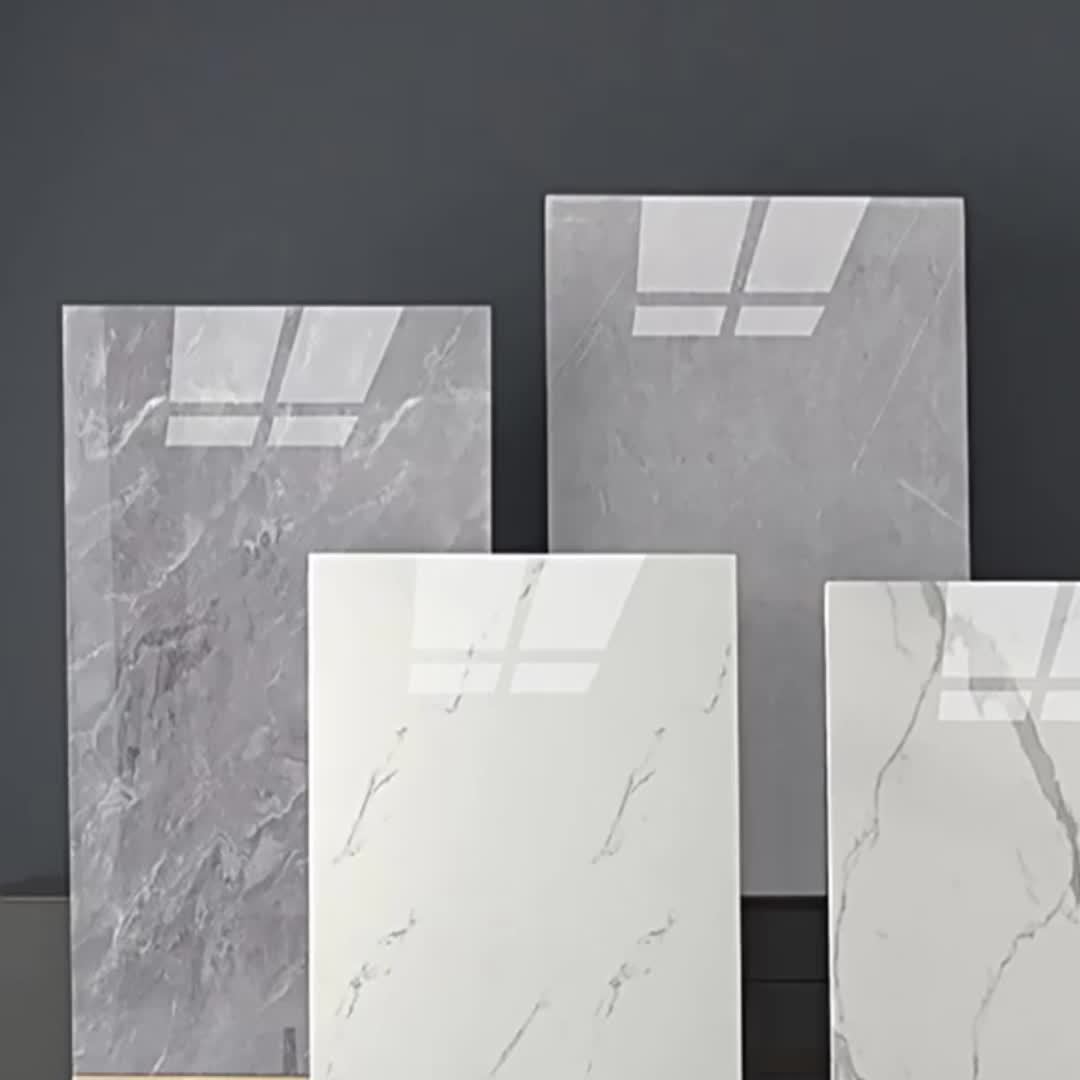Nutshell self-adhesive decorative tiles in various marble designs for stylish home decor
