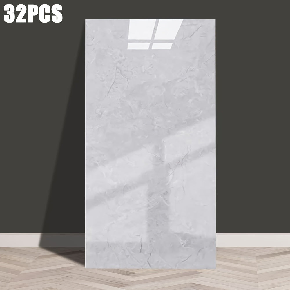 Nutshell self-adhesive decorative tiles in white marble design for stylish home decor