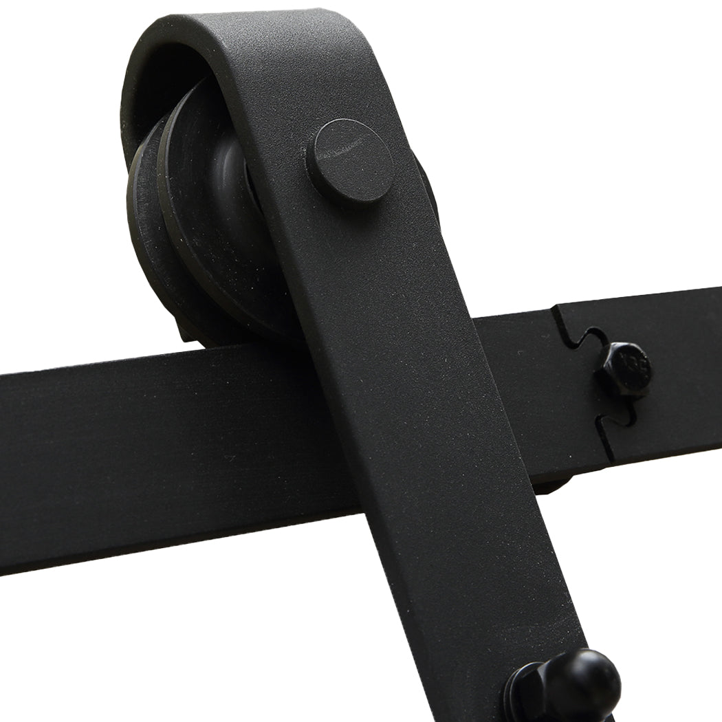 Nutshell black metal sliding barn door hardware roller and track for home decor