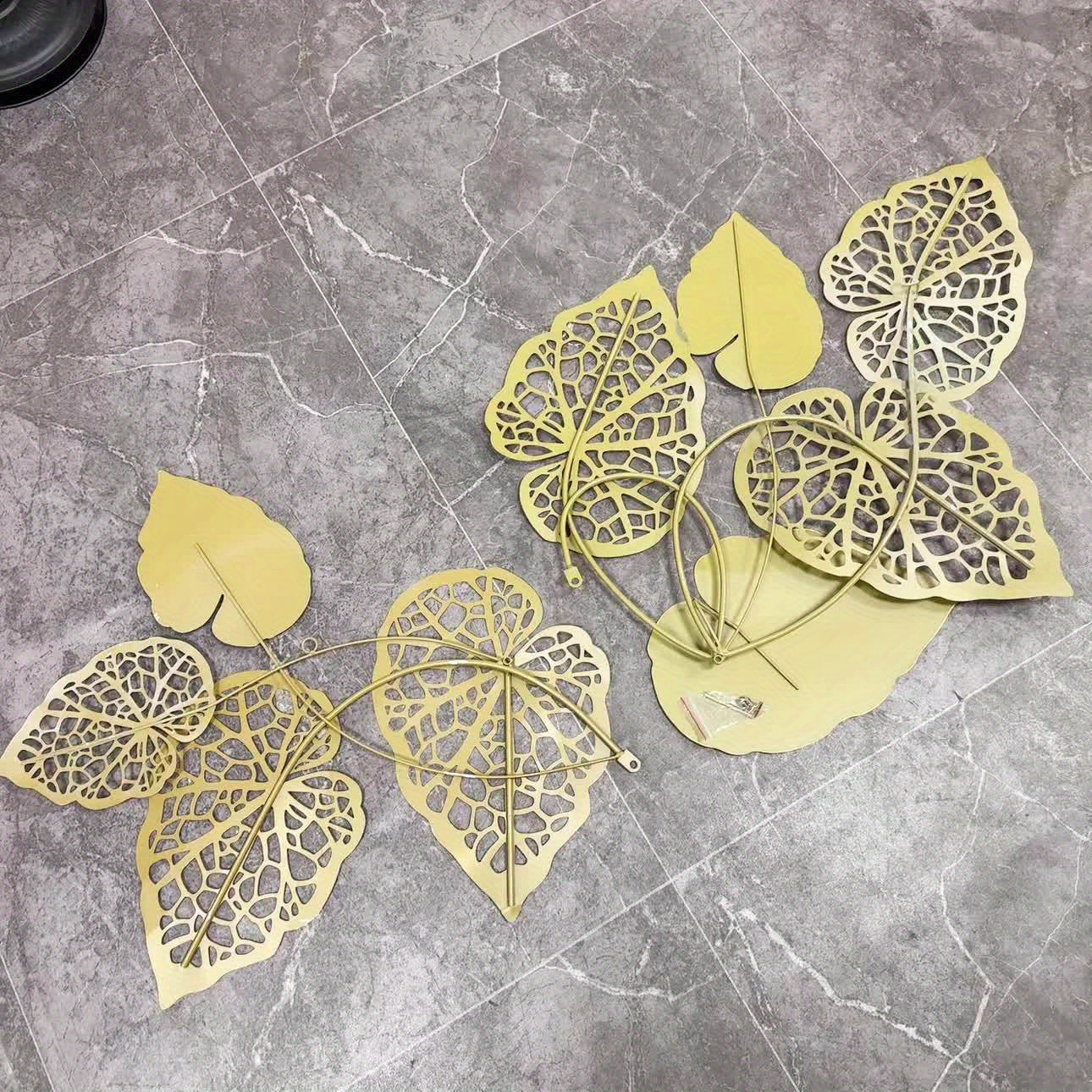 Super Large luxury leaf wall hanging made of intricate metal design for elegant home decor
