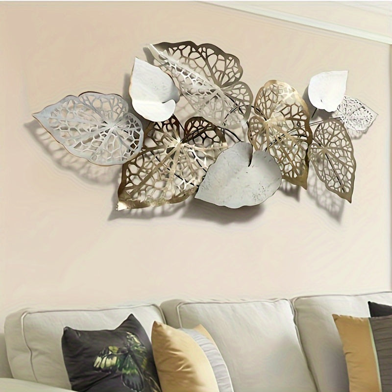 Super Large luxury leaf wall hanging with intricate cut-out designs for elegant home decor