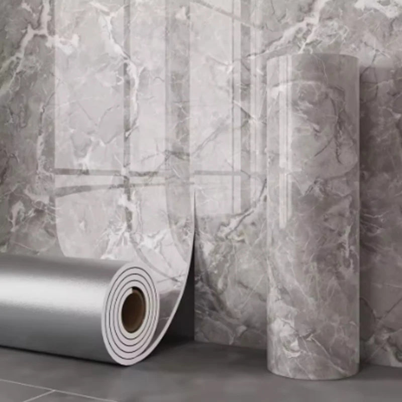 Nutshell gray marble roll wallpaper resembling imitation ceramic tile pattern for walls