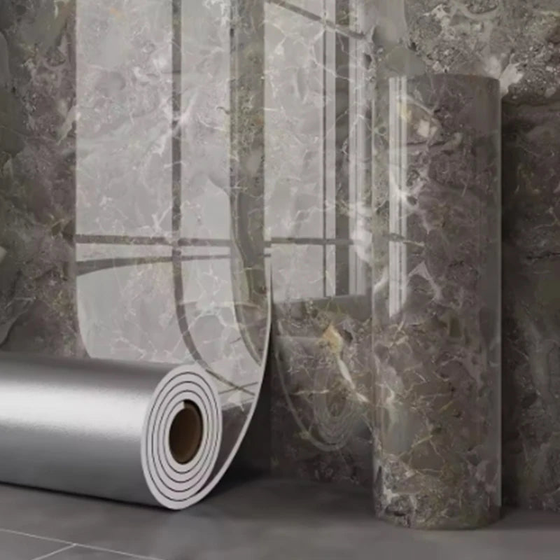 Nutshell wallpaper roll with glossy dark marble pattern resembling imitation ceramic tile for walls
