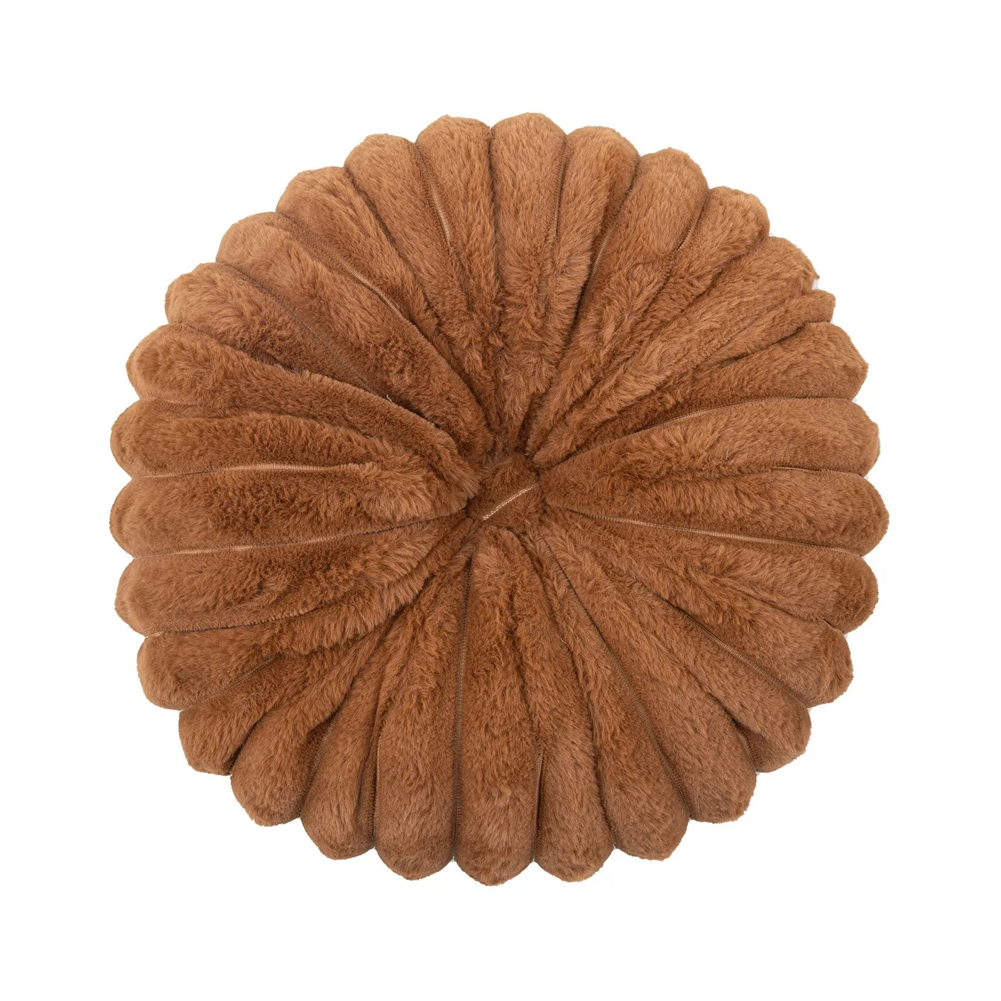 Nutshell plush brown round pumpkin pillow cushion with soft textured fabric