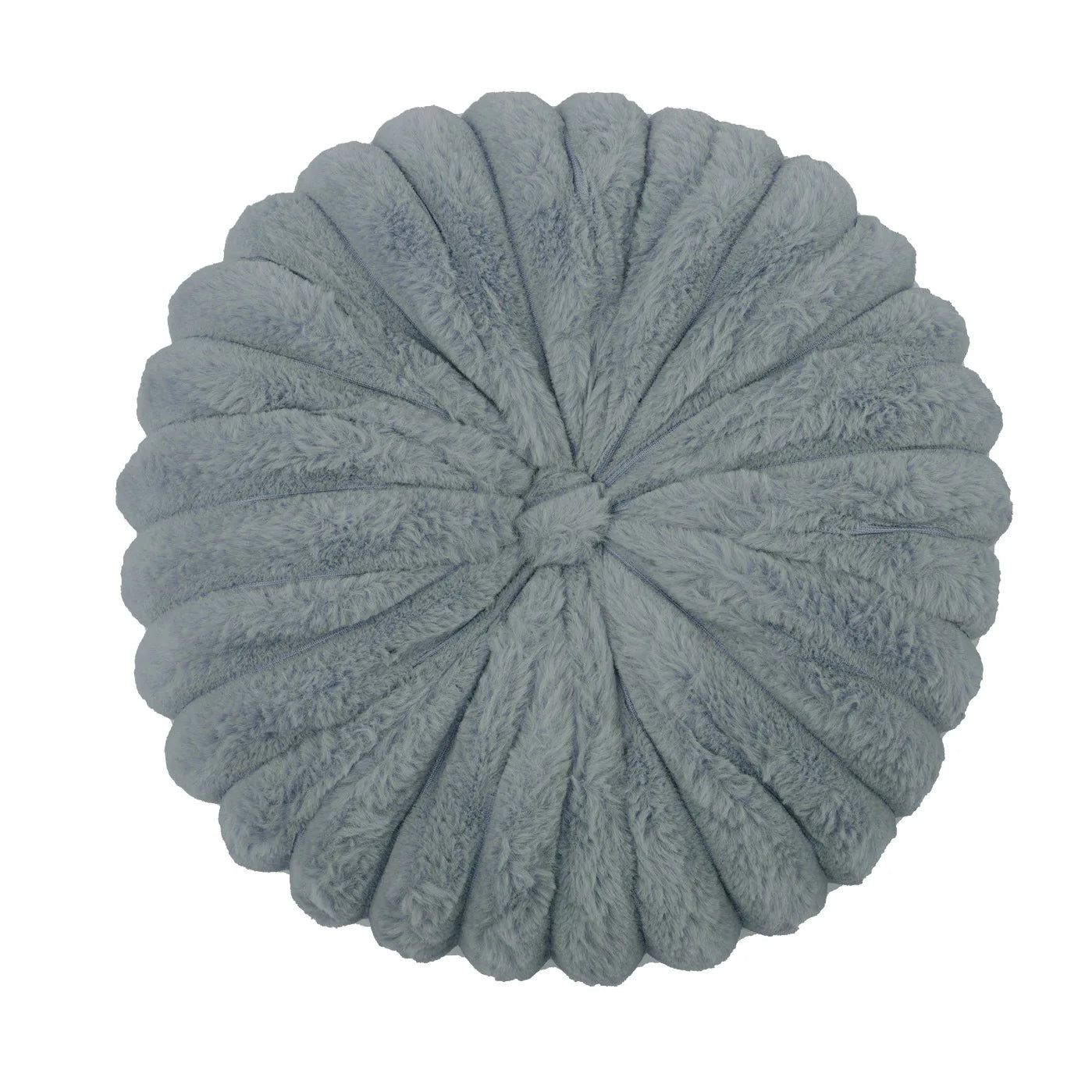 Nutshell soft gray round pumpkin pillow cushion with plush textured fabric
