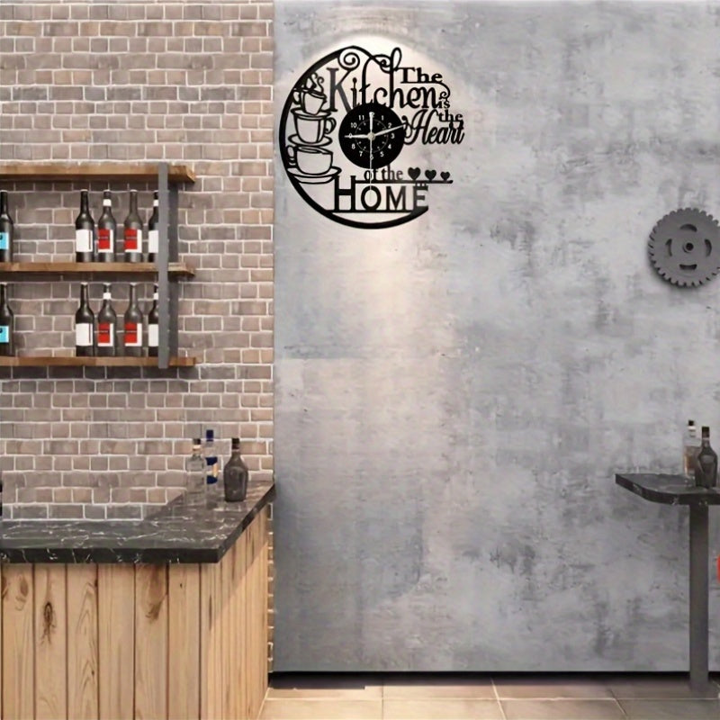 Vintage kitchen wall clock featuring playful kitchenware design for a charming home decor