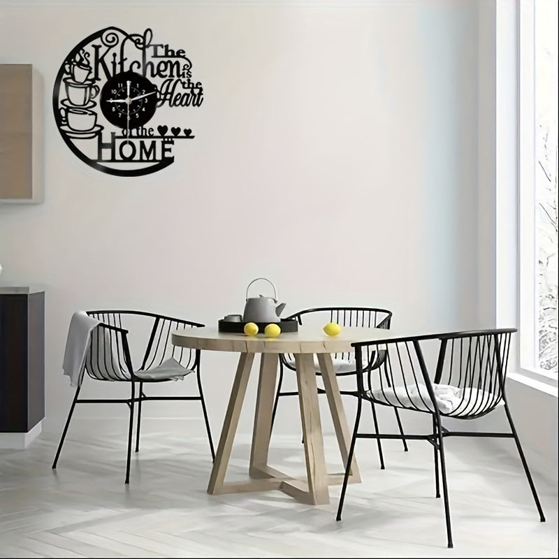 Nutshell vintage kitchen wall clock featuring a coffee cup design in a modern kitchen setting