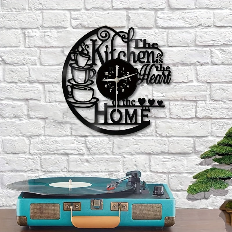Nutshell vintage kitchen wall clock featuring a stylish design with coffee cups and home theme