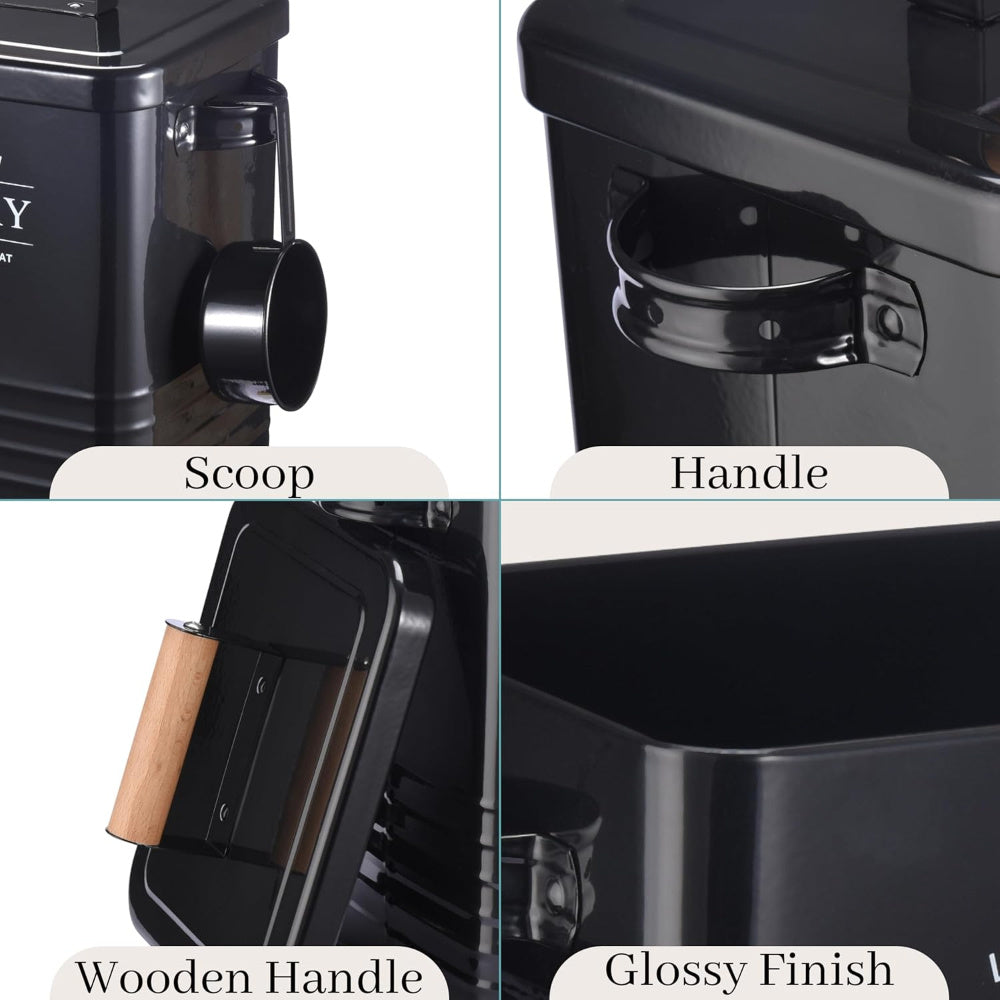 Nutshell wall-mounted laundry storage with scoop and wooden handle for efficient laundry organization