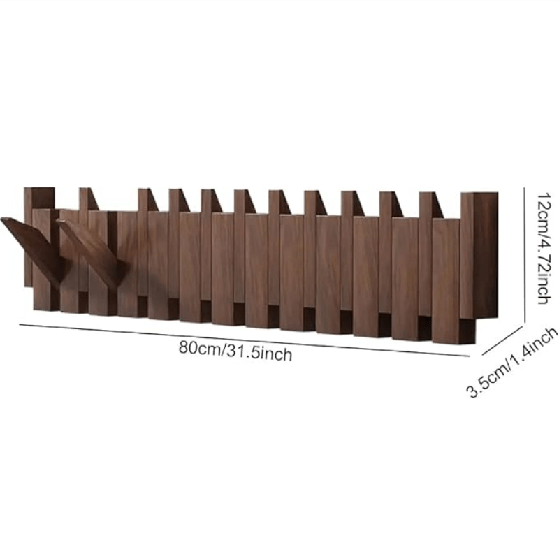 Nutshell wall mounted wooden coat hook with modern design and multiple hooks for convenient storage