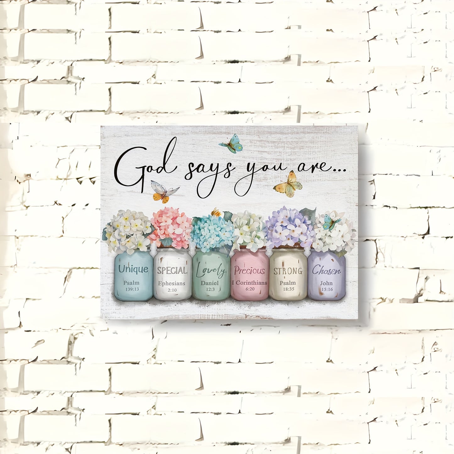 Nutshell wooden framed wall quote featuring colorful jars and inspiring text for home decor