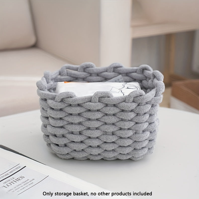 Nutshell woven rope basket storage in gray, ideal for home organization or decor