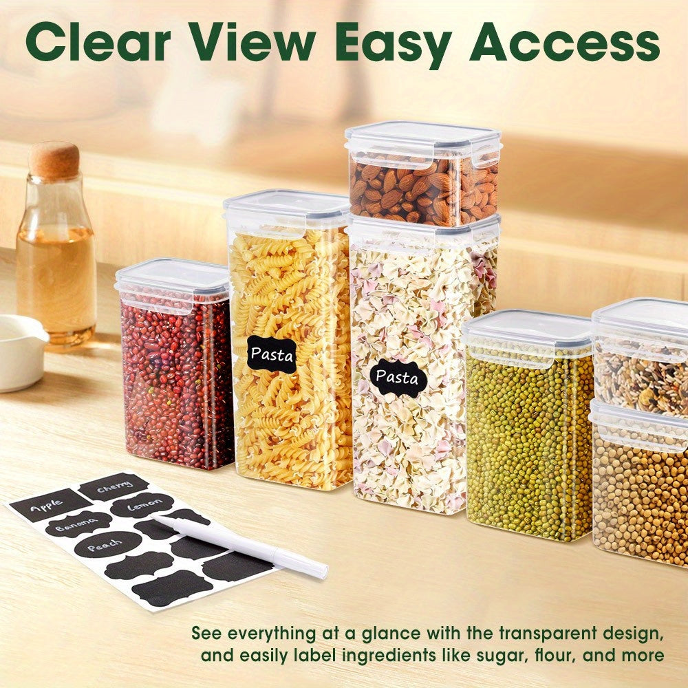24pcs Dry Food Canisters with Lids arranged on a kitchen counter for easy access and organization
