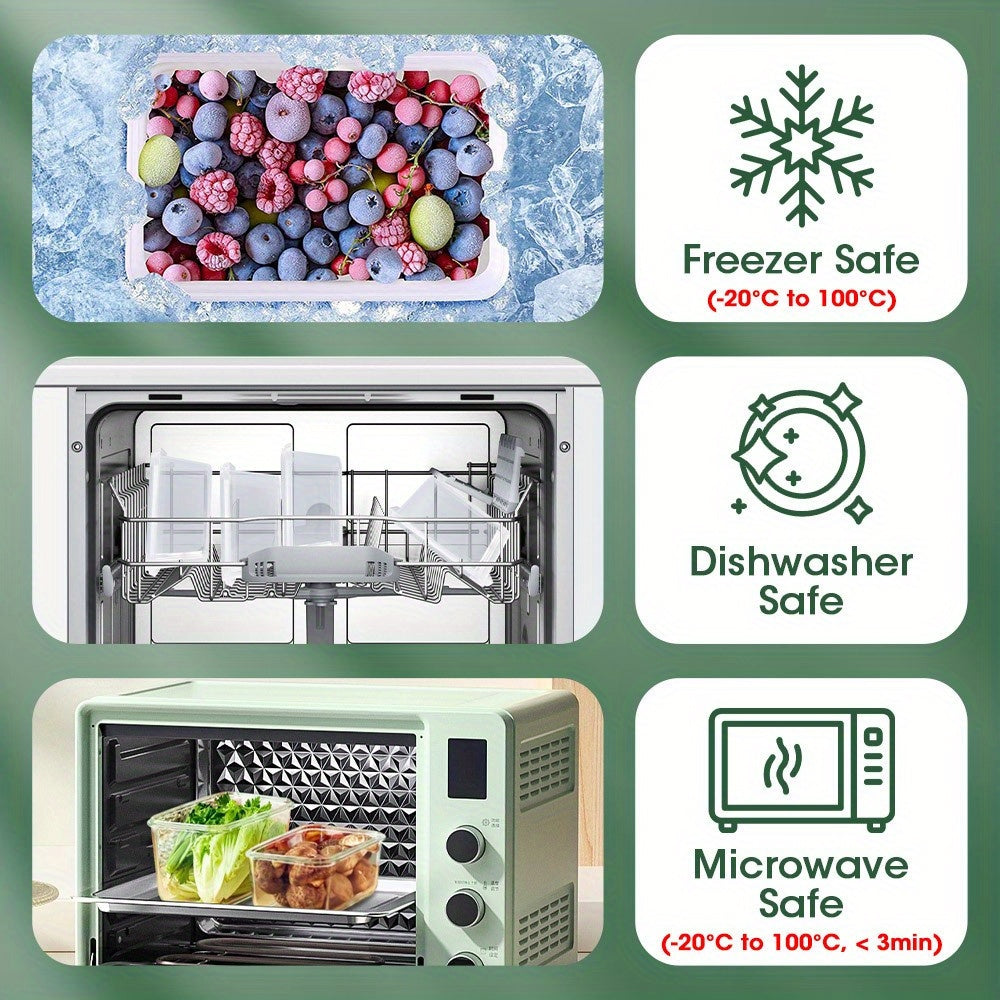 24pcs Dry Food Canisters with Lids, freezer safe, microwave safe, and dishwasher safe for easy storage
