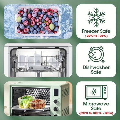 24pcs Dry Food Canisters with Lids, freezer safe, microwave safe, and dishwasher safe for easy storage