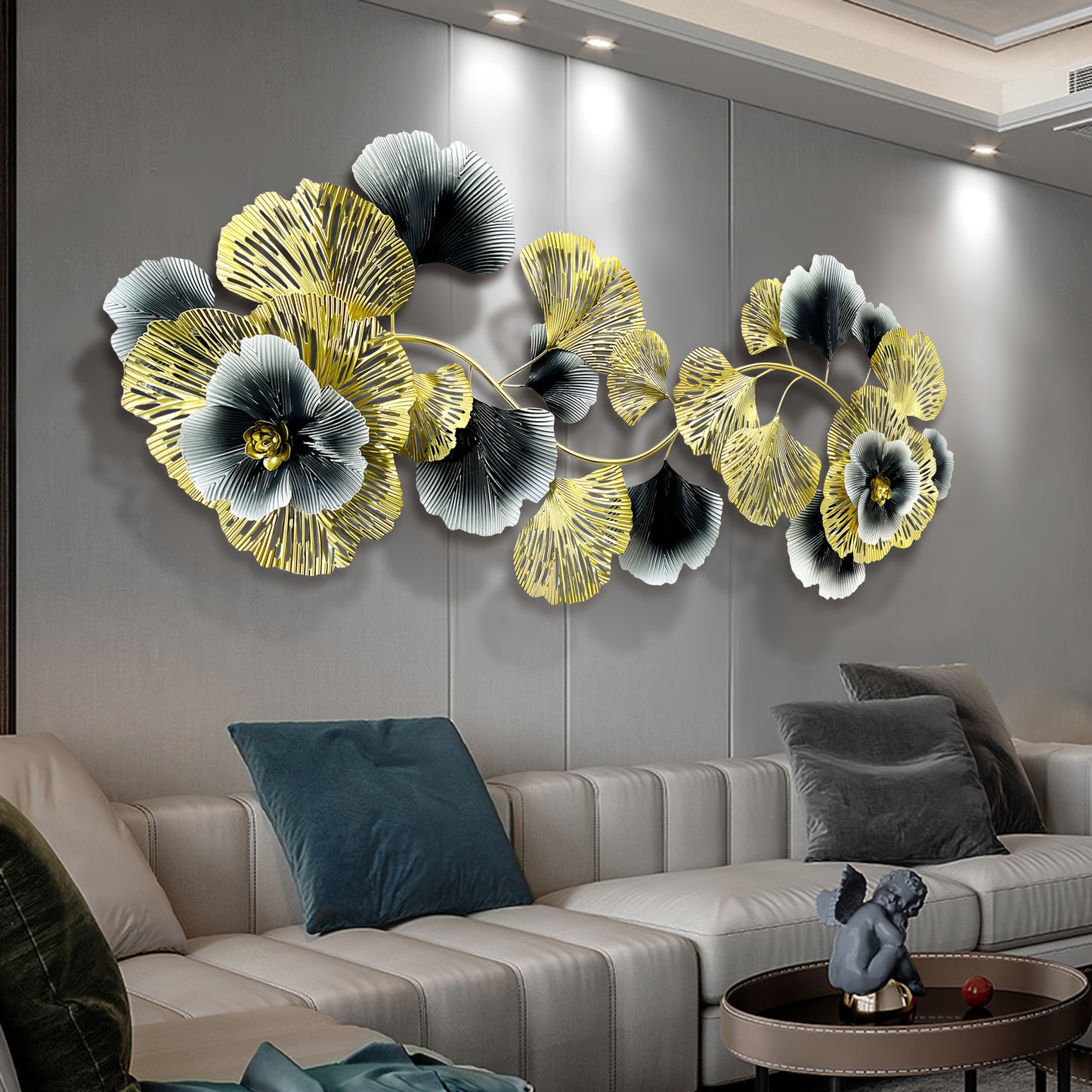 Nutshell 3D floral metal wall art featuring vibrant flowers and foliage for modern home decor