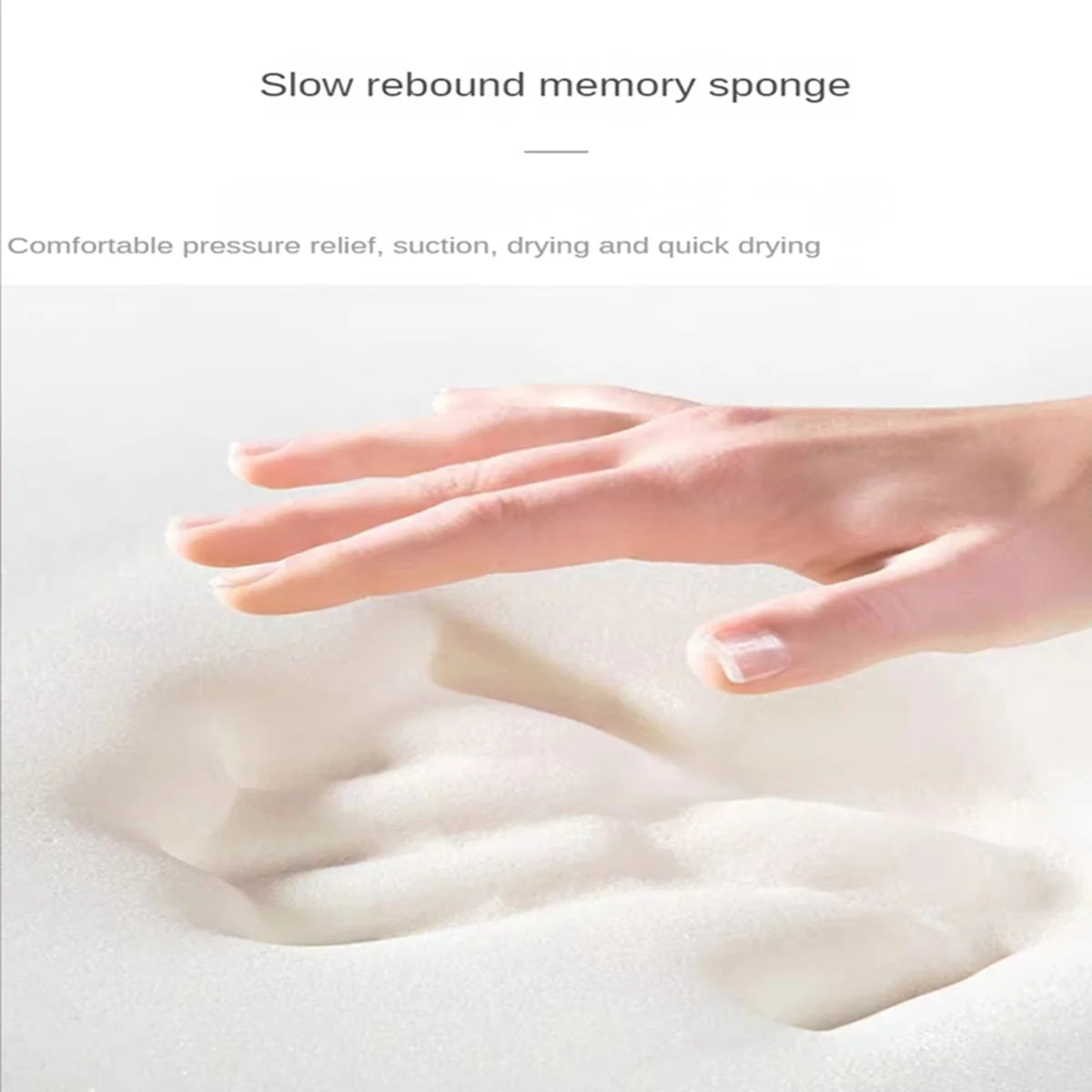 Close-up of slow rebound memory sponge for 3D non slip bathroom mat offering comfort and pressure relief